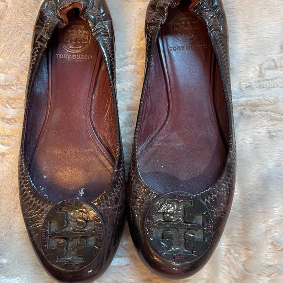 Tory Burch Burgundy Minnie Travel Ballet - Picture 1 of 2